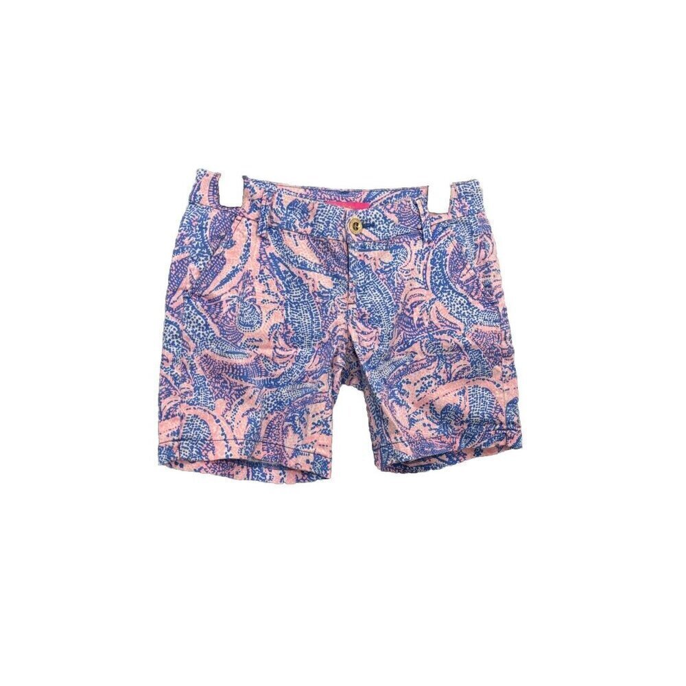 lilly pulitzer Jane Stretch Shorts Pink And Blue Peasley Size 0